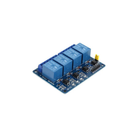 The 4 Channel 5V Relay Module with Optocoupler is perfect for switching AC or DC loads using microcontrollers like Arduino, ESP8