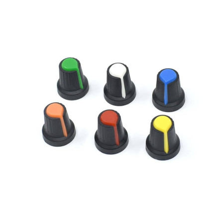 Potentiometer Knob Kit – 6mm Shaft – 6 Colors – AG2 Plastic Knobs – Bangladesh