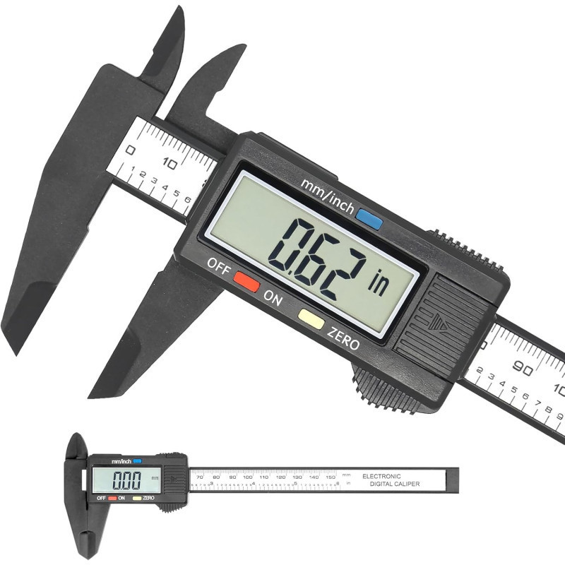 Electronic Digital Caliper, Plastic Vernier Caliper, Caliper Measuring Tool with Inch/Millimeter Conversion