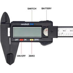 Electronic Digital Plastic Vernier Caliper | Inch & Millimeter Measurement Tool | Bangladesh