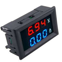 Digital Voltmeter Ammeter Amp Volt Meter DC 100V 10A With Dual LED Red Blue Volt amp meter