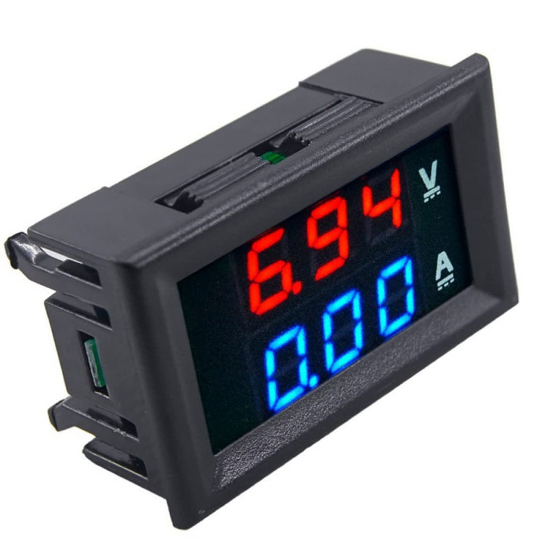 Digital Voltmeter Ammeter Amp Volt Meter DC 100V 10A With Dual LED Red Blue Volt amp meter